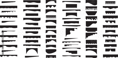 Set of abstract design separator header and border for website and app
