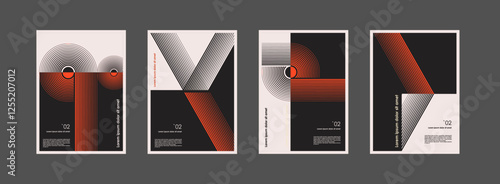 Artworks, posters inspired postmodern of vector abstract dynamic symbols with bold geometric shapes, useful for web background, poster art design, magazine front page, hi-tech print, cover artwork
