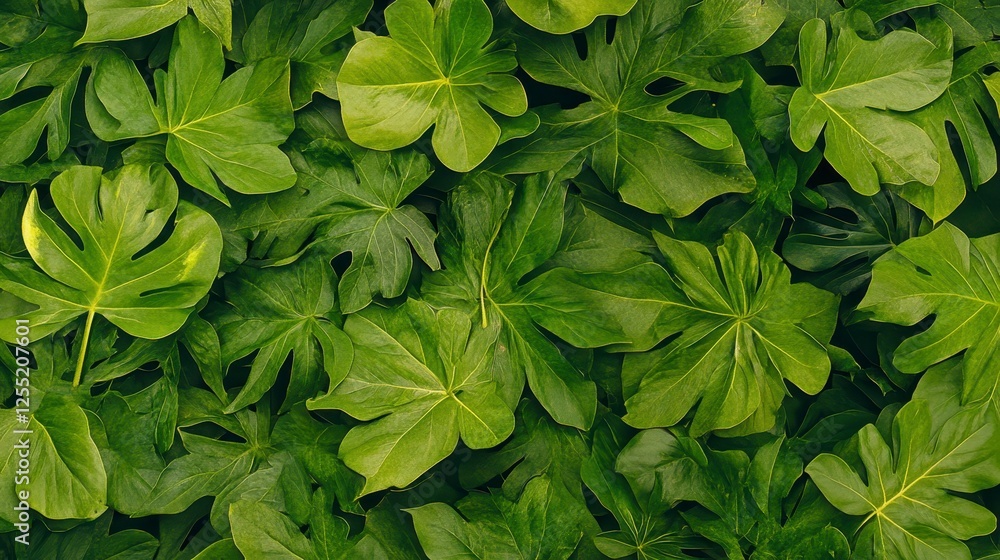 Close Up View Of Lush Green Fig Leaves Close Up View Of Lush Green Fig Leaves
