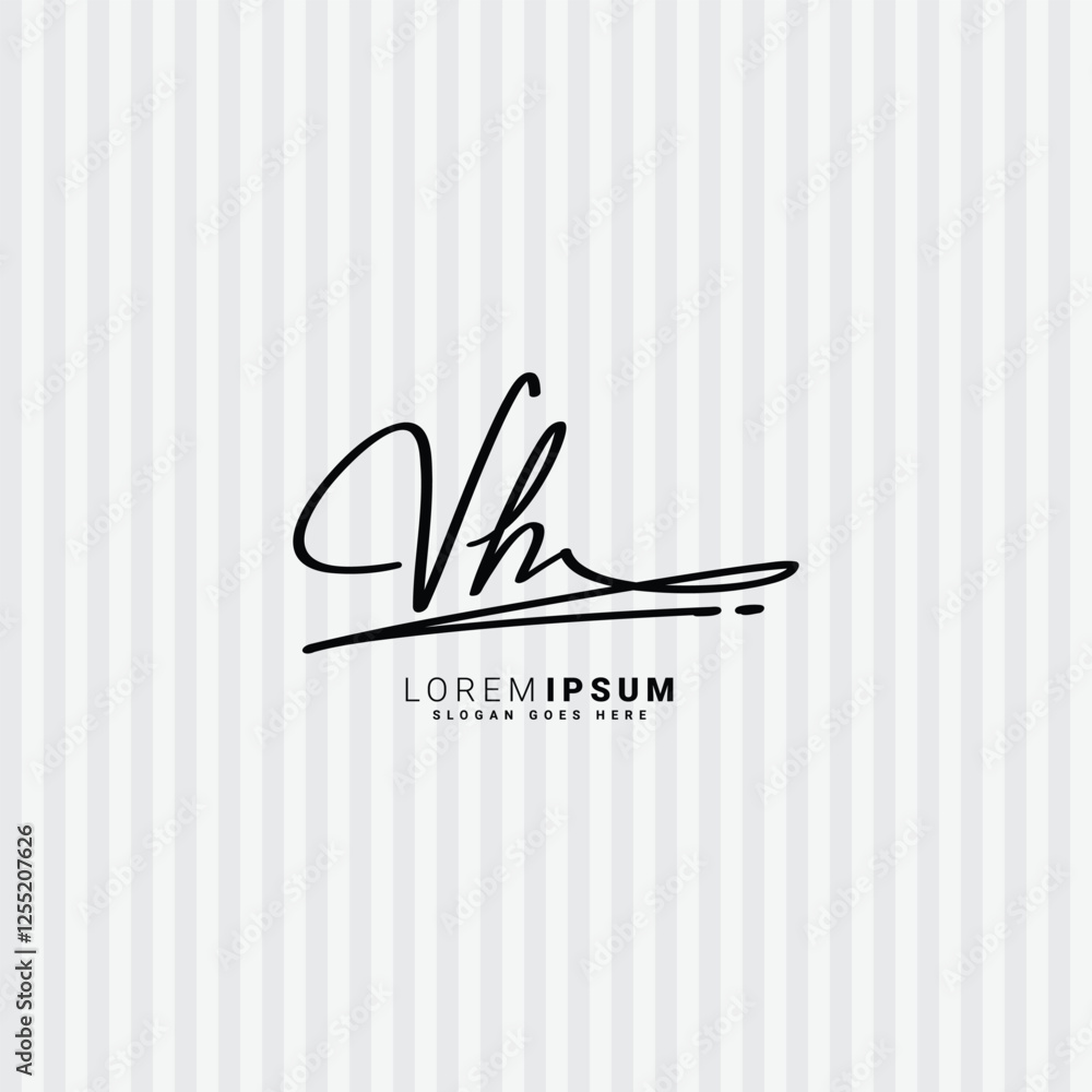 Handwritten Signature logo for Initial Letter VH - Vector Logo Template for Alphabet V and H Handwritten Signature logo for Initial Letter VH - Vector Logo Template for Alphabet V and H