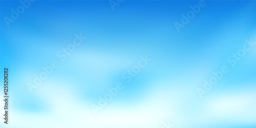 Sky blue medical tech background. Gradient watercolor light fluffy clouds for weather forecast app. Clear fresh winter sunny abstract day. Summer beach blurry bright heaven. Natural soft air panorama