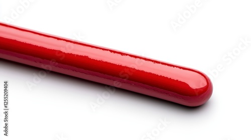 Closeup Red Paintbrush Handle On White Background photo