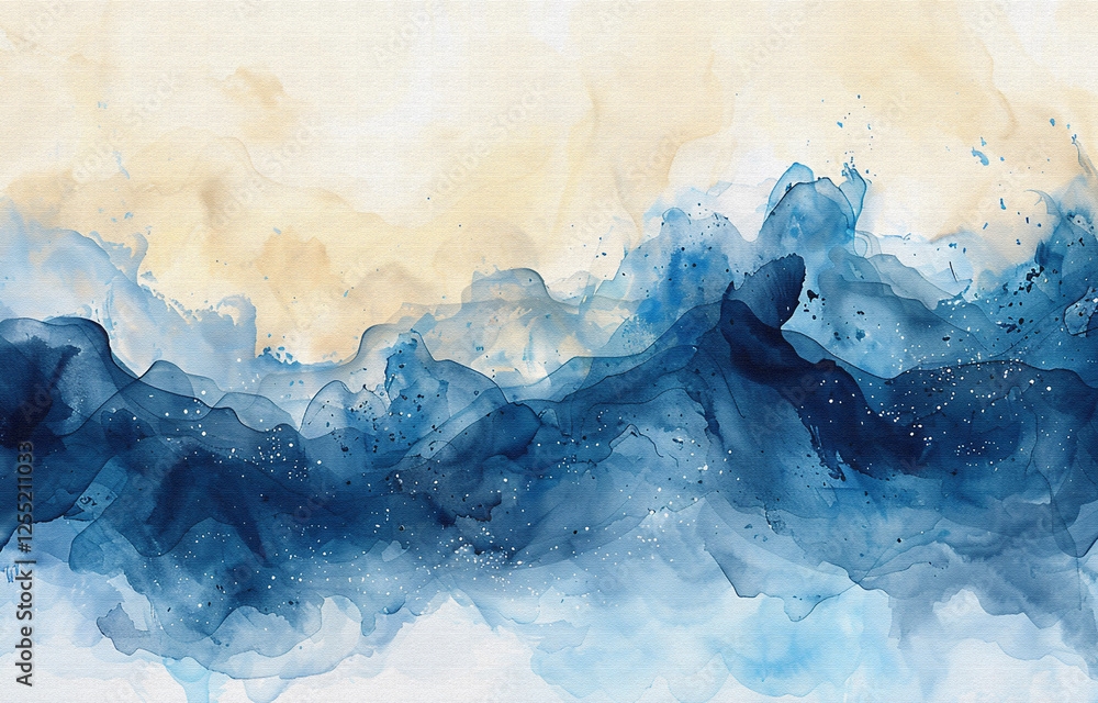 Naklejka premium abstract, art, watercolor, triptych, animals, flowers, texture, gold, horse，Golden flowers, abstract art watercolor painting, stylish modern wall art, triptych 
