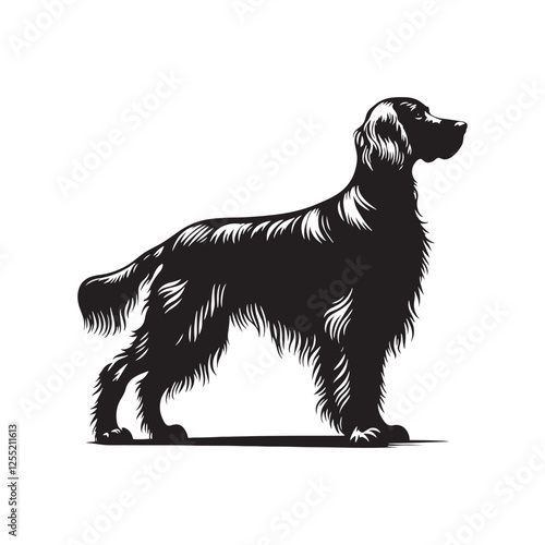 Beautiful Irish Setter silhouette for creative branding projects - Irish Setter illustration - minimal Irish Setter vector - dog silhouette
