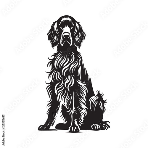 Artistic Irish Setter silhouette designed for premium visuals - Irish Setter illustration - minimal Irish Setter vector - dog silhouette
