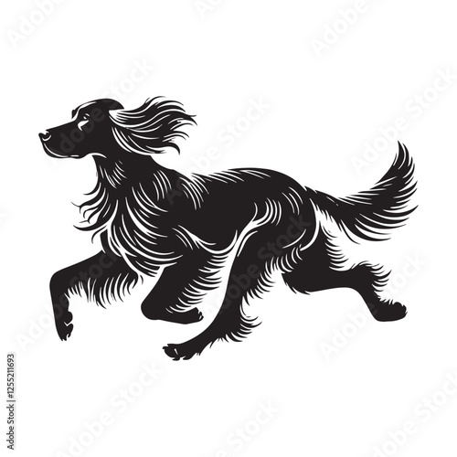 Irish Setter silhouette showcasing a sleek and stylish outline - Irish Setter illustration - minimal Irish Setter vector - dog silhouette
