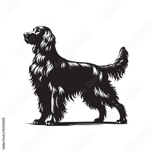 Bold Irish Setter silhouette crafted for digital and print use - Irish Setter illustration - minimal Irish Setter vector - dog silhouette
