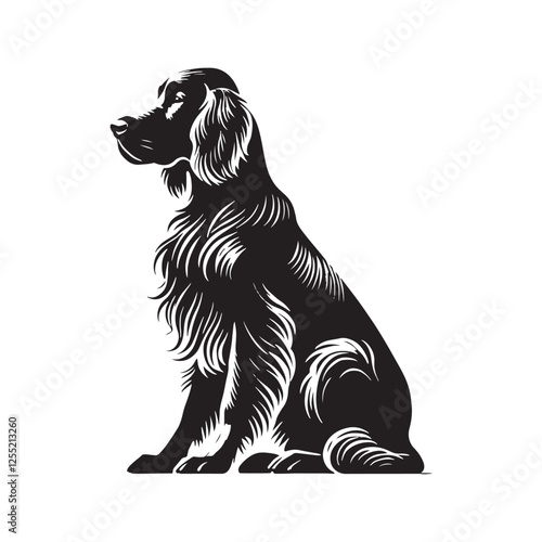 Simple yet striking Irish Setter silhouette designed for clarity - Irish Setter illustration - minimal Irish Setter vector - dog silhouette
