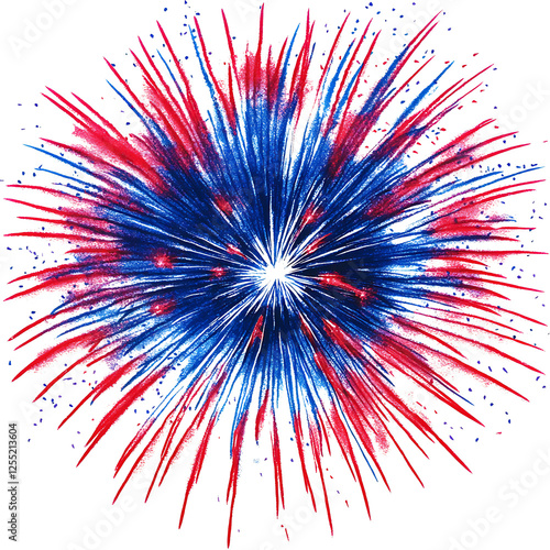 fireworks burst isolated on white & transparent a background.