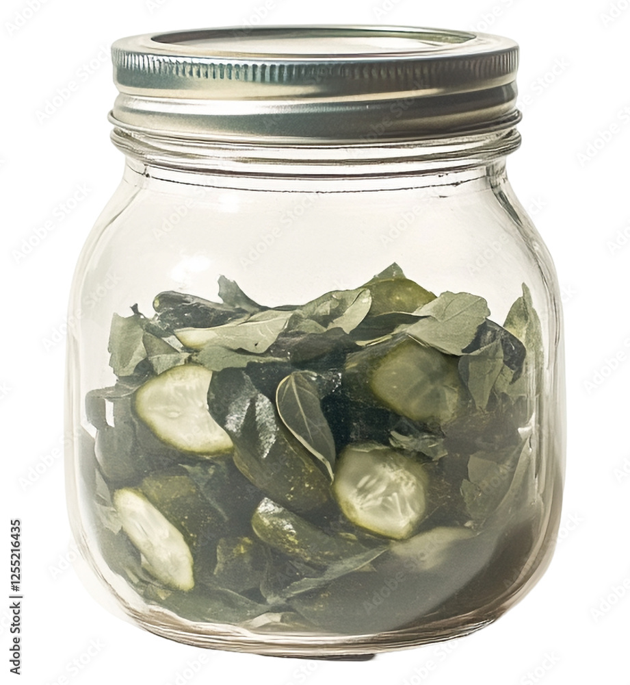 Freshly Pickled Cucumber Slices in a Sealed Glass Mason Jar – High-Quality Stock Photo Freshly Pickled Cucumber Slices in a Sealed Glass Mason Jar – High-Quality Stock Photo