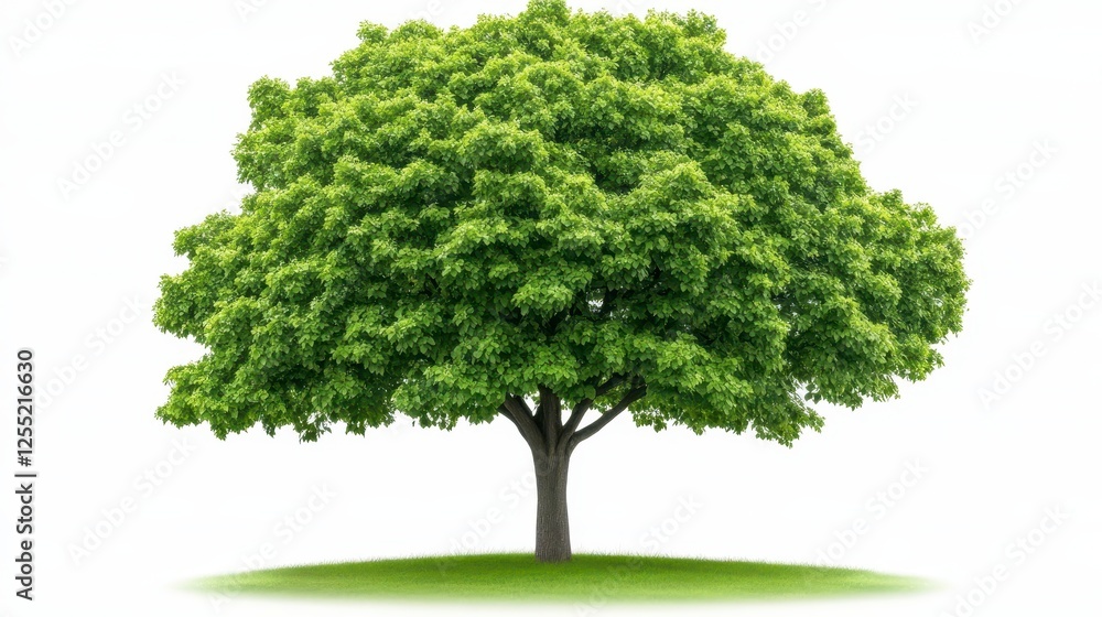 Fototapeta premium Full Green Tree on White Background