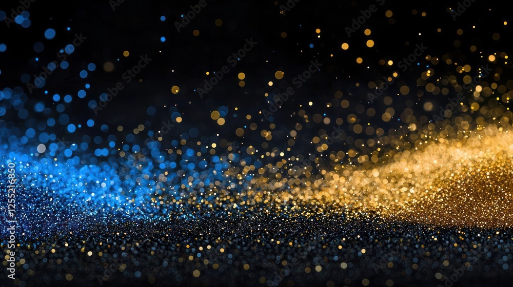Abstract Glitter Background With Gold And Blue Lights Abstract Glitter Background With Gold And Blue Lights