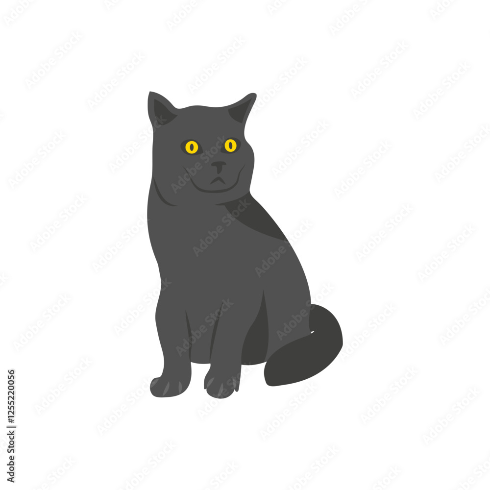 Black Cat, Halloween Vector Illustration, Isolated Black Cat, Halloween Vector Illustration, Isolated
