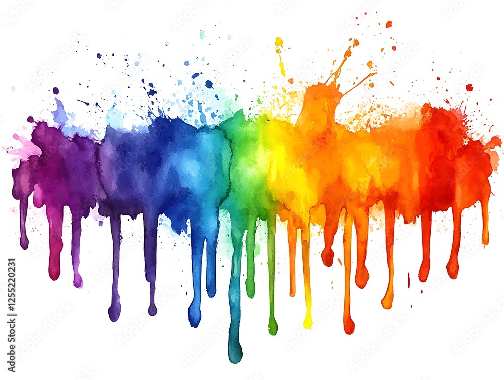Fototapeta premium Abstract Rainbow Paint Splatter