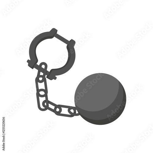 Chain Ball, Halloween Vector Illustration, Isolated