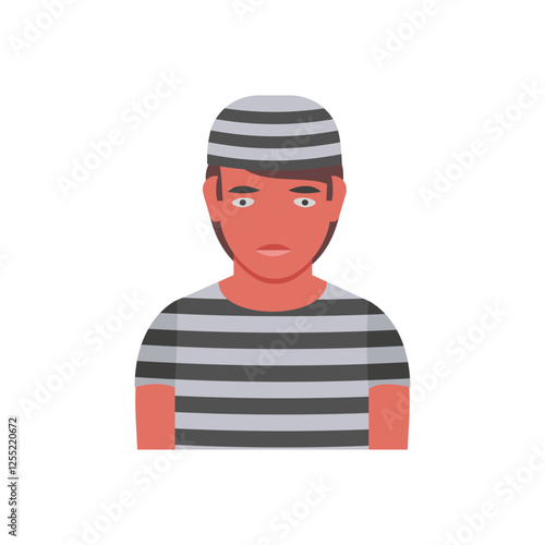 Prisoner, Halloween Vector Illustration, Isolated