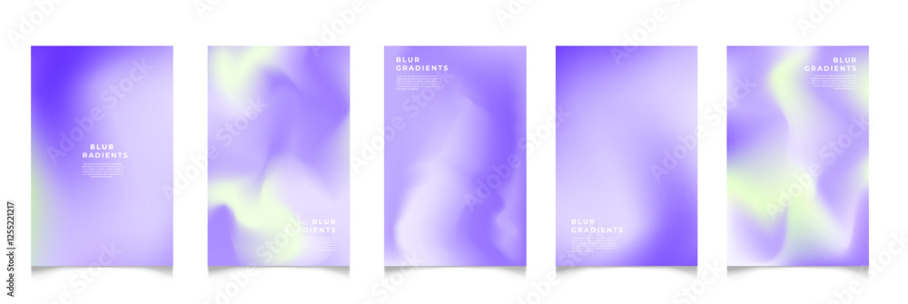 Naklejka premium Abstract blur gradient background. Collection. Abstract liquid background. Vibrant color blend. Blurred fluid colors. Gradient mesh. Modern design template for posters, ad banners, brochures ,web.