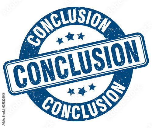 conclusion stamp. conclusion label. round grunge sign