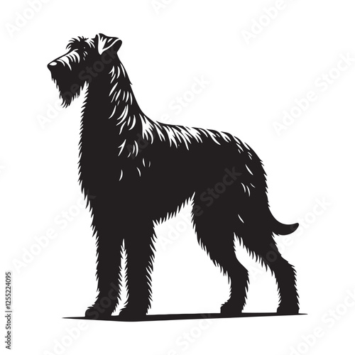 Perfectly crafted Irish Wolfhound silhouette for stylish branding - Irish Wolfhound illustration - minimal Irish Wolfhound vector - dog silhouette
