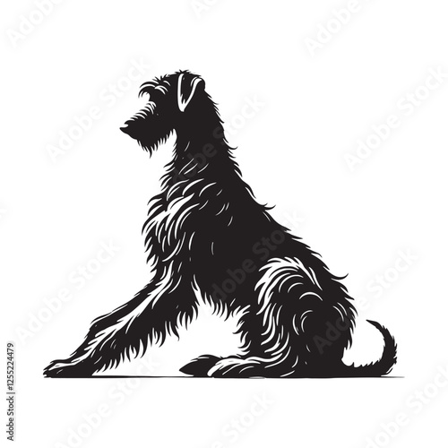 Beautiful Irish Wolfhound silhouette ideal for dog lovers and artists - Irish Wolfhound illustration - minimal Irish Wolfhound vector - dog silhouette
