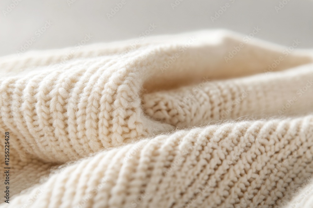 Monochrome knitted fabric in soft beige features intricate stitching and organic textures, offering a clean, modern backdrop ideal for various design applications Monochrome knitted fabric in soft beige features intricate stitching and organic textures, offering a clean, modern backdrop ideal for various design applications