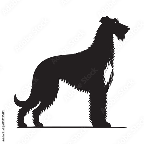 Creative Irish Wolfhound silhouette capturing the breed’s elegance - Irish Wolfhound illustration - minimal Irish Wolfhound vector - dog silhouette

