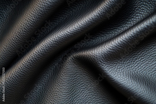 Wallpaper Mural Black leather folds create a captivating visual with deep shadows and smooth highlights, demonstrating rich texture and versatility for design integration Torontodigital.ca