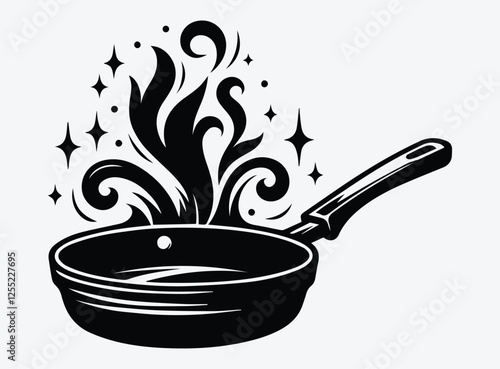 Frying Pan Silhouette Vector Unique Designs