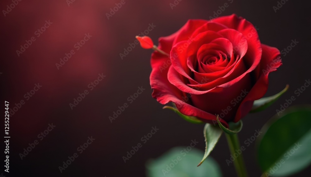 Single red rose, heart-shaped, pierced by arrow , love symbol, anniversary Single red rose, heart-shaped, pierced by arrow , love symbol, anniversary