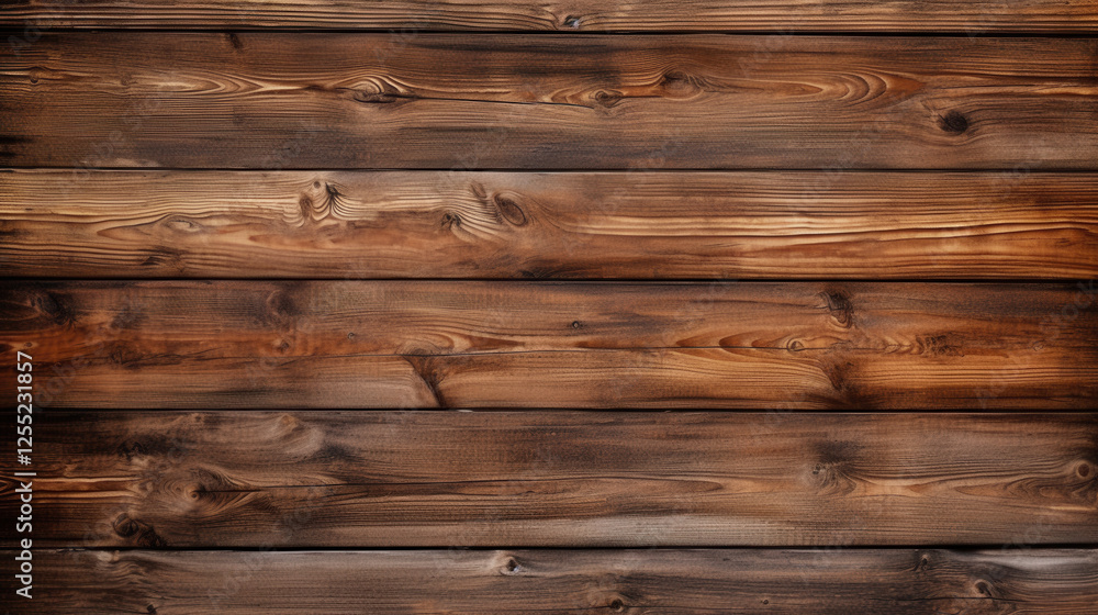 Fototapeta premium Rustic wooden texture with natural grain patterns and knots, featuring a warm and aged appearance for backgrounds and design projects 