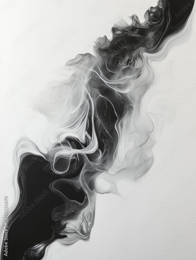 Fototapeta premium White And Black Abstract Background Of Freeform Black Smock