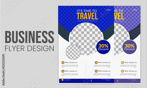 Creatve minimal modern eye catchy travel and tourism geometric flyer design template with multiple color variations