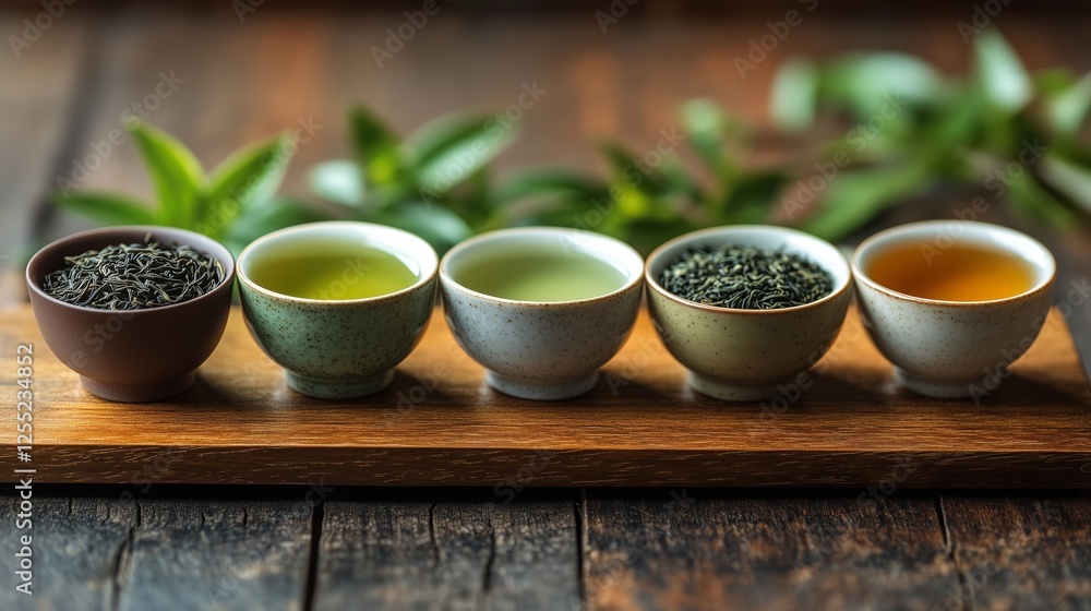 Green tea, black tea, white tea, and oolong tea Green tea, black tea, white tea, and oolong tea