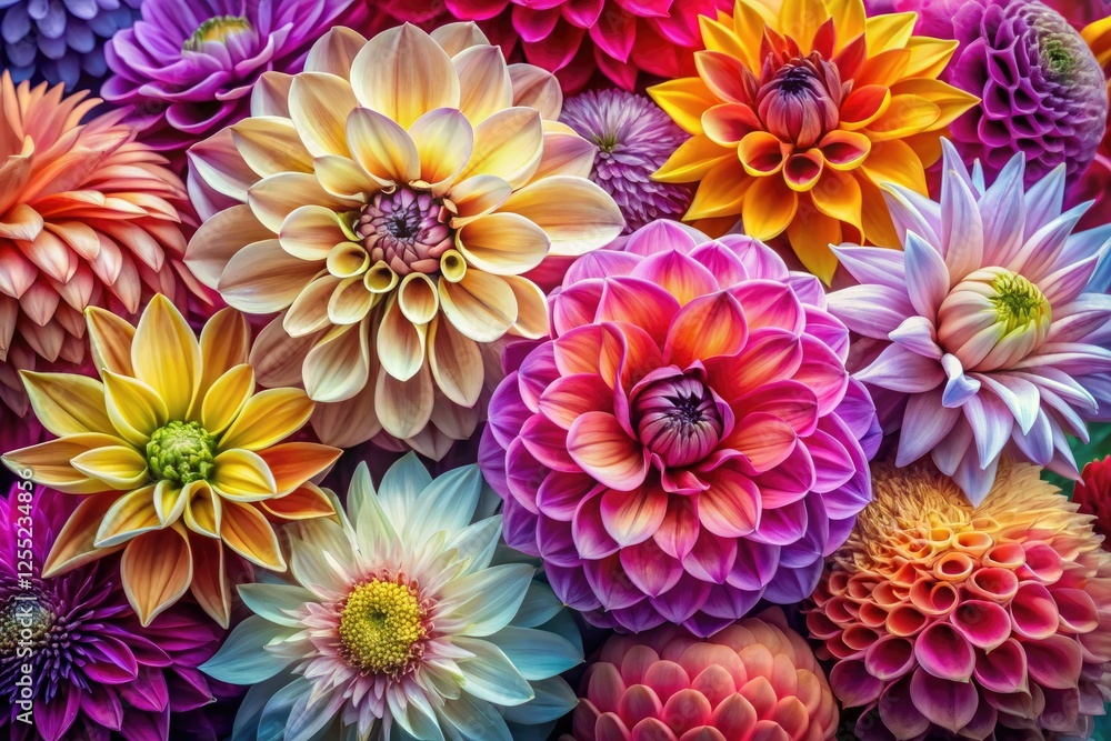Obraz premium Exquisite dahlia watercolor art prints: botanical illustrations, floral paintings, and fine art.