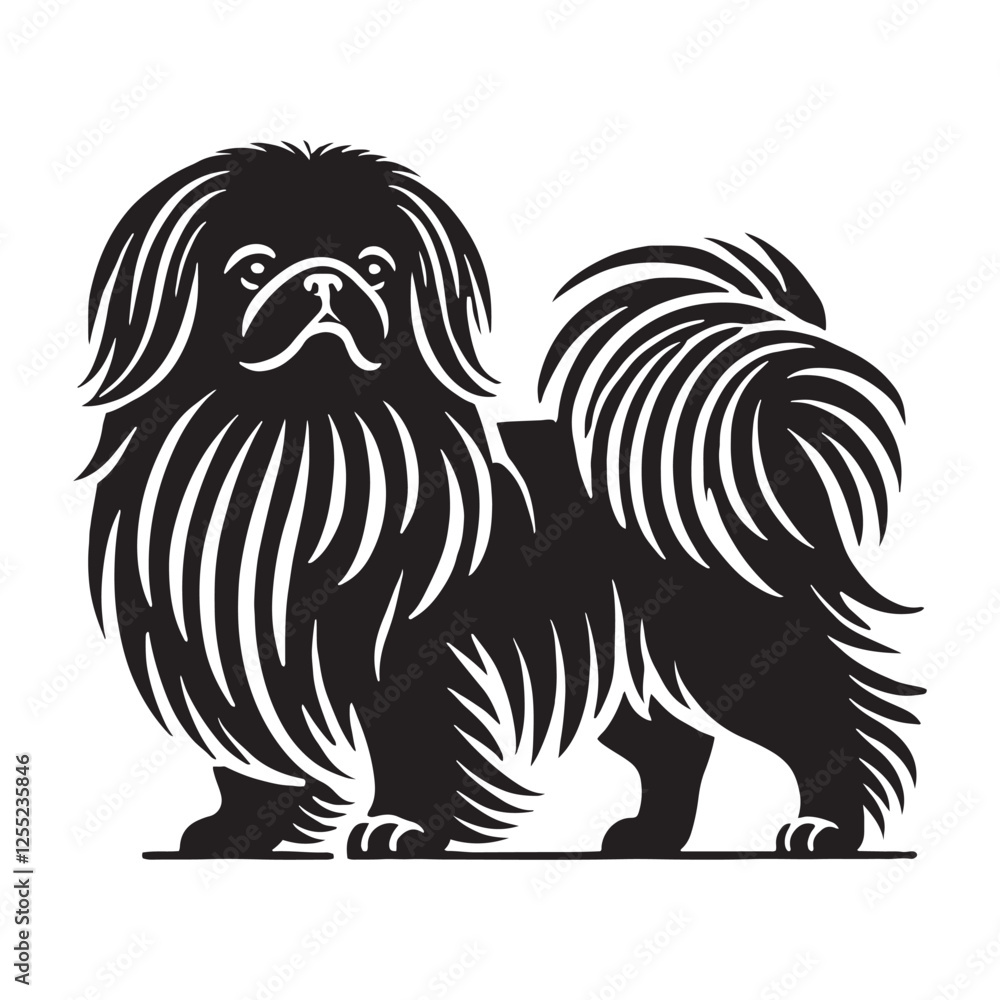 Obraz premium Premium Pekingese silhouette crafted with expert precision - Pekingese illustration - minimal Pekingese vector - dog silhouette 