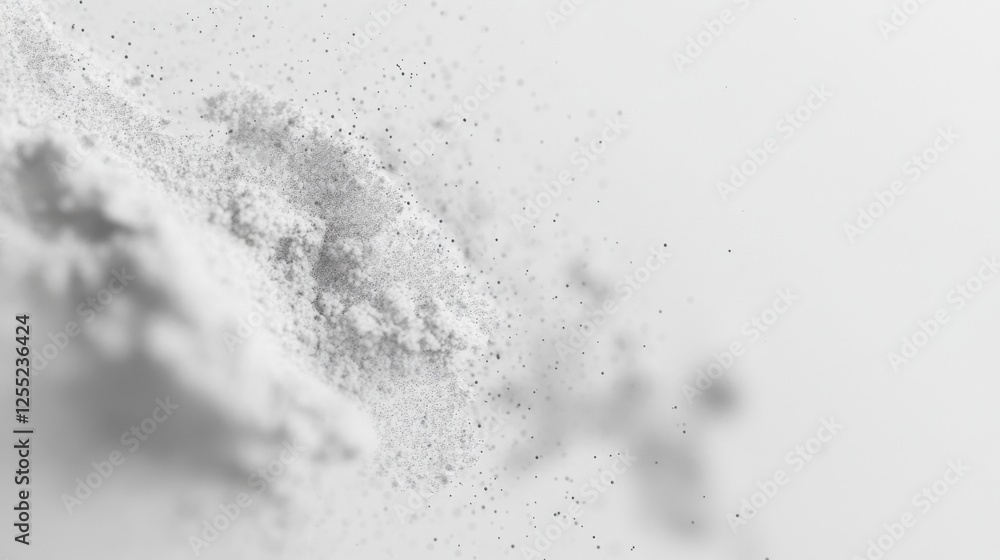 Fototapeta premium A high-key white abstract background with soft floating particles and subtle depth