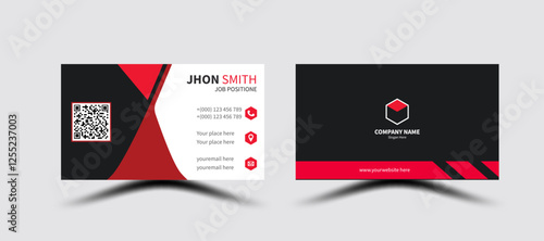 Creative modern red business card design name card corporate visiting card and simple clean template vector design