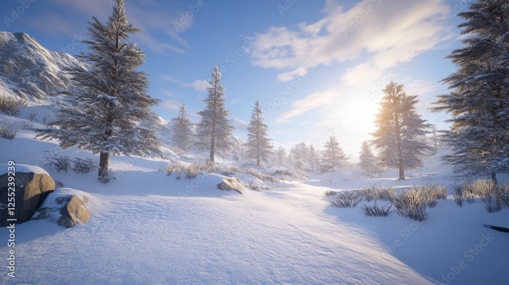 A high-resolution snow texture with soft, powdery details and delicate lighting A high-resolution snow texture with soft, powdery details and delicate lighting