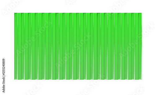 Galvanized iron green for fences, walls, roofs. House remodel corrugated metal roof siding, profiled sheeting. Vector