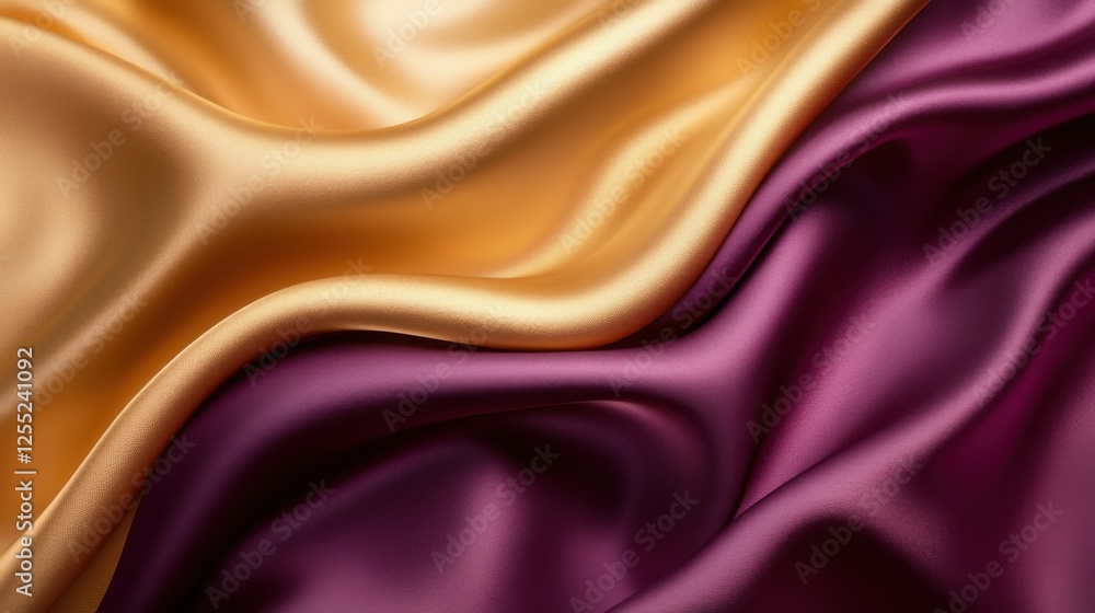 Obraz premium A luxurious velvet gradient transitioning from deep plum to elegant gold