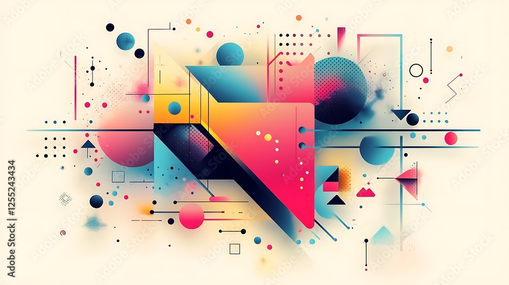 Obraz premium Abstract geometric shapes composition (6)