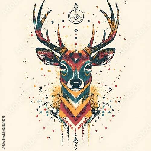 Abstract Tribal Deer Design photo