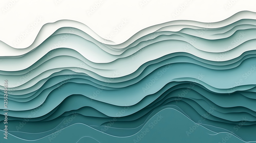 Abstract layered paper waves. Possible use Background image for presentations or digital art Abstract layered paper waves. Possible use Background image for presentations or digital art