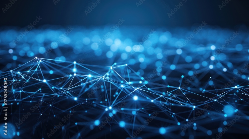 Fototapeta premium Abstract Network Connection: Digital Data Flow Visualization