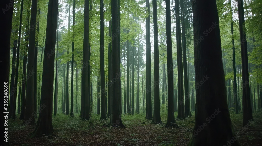 Fototapeta premium Mysterious Forest Path In Daylight