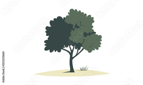 Lush Green Tree Vector Illustration for Nature and Environment Themes