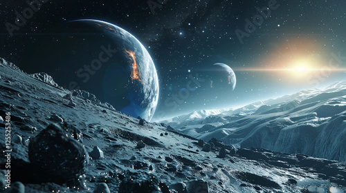 A Magnificent Space Opera Scene of Epic Battles in the Stars