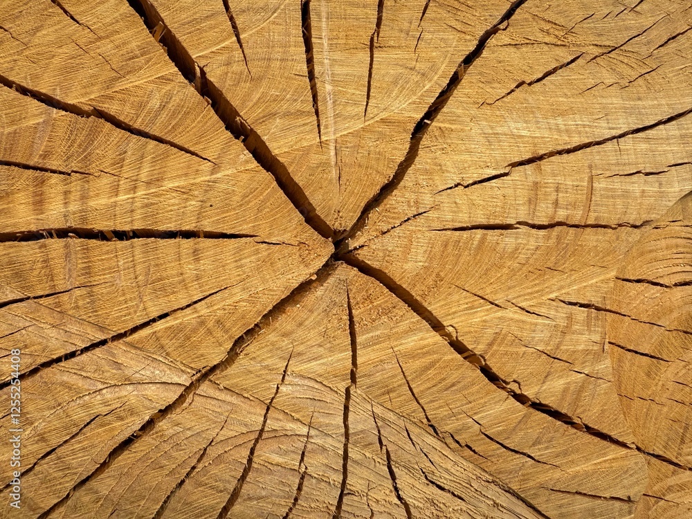 Fototapeta premium Eucalyptus wood cut and stacked where the texture and natural color can be seen, for use in construction.