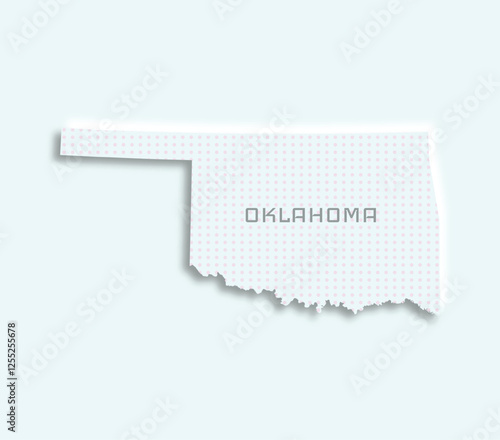 Minimalist Oklahoma state map with a clean, stylish design. Ideal for business, travel, and educational projects.