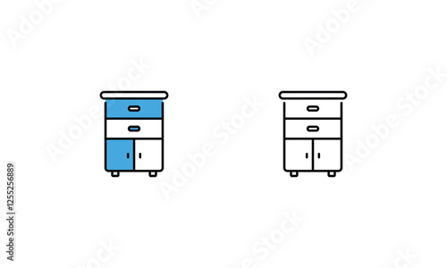 Drawers icon vector set